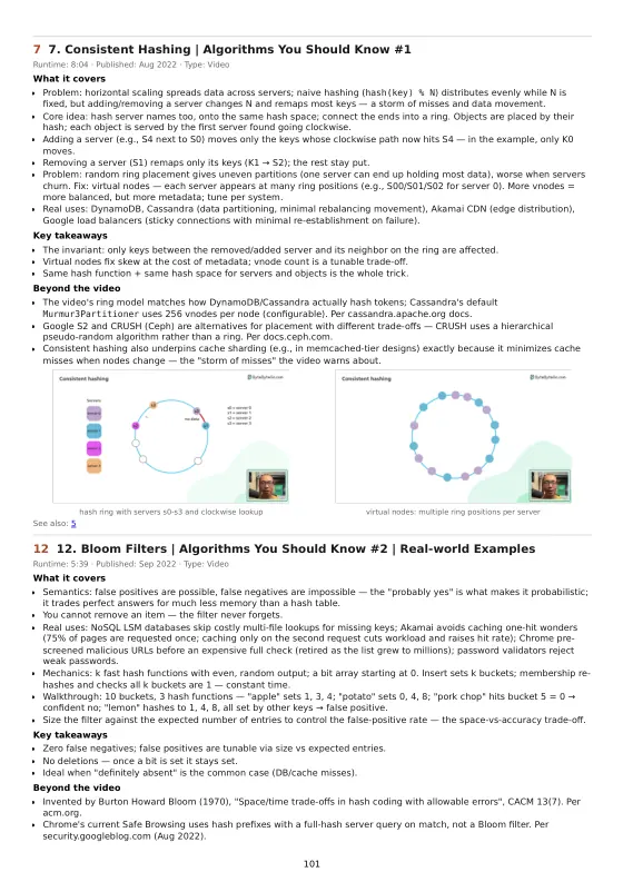 Page 101 of ByteByteGo — The Complete Channel Summary: Entry 7 — Consistent hashing