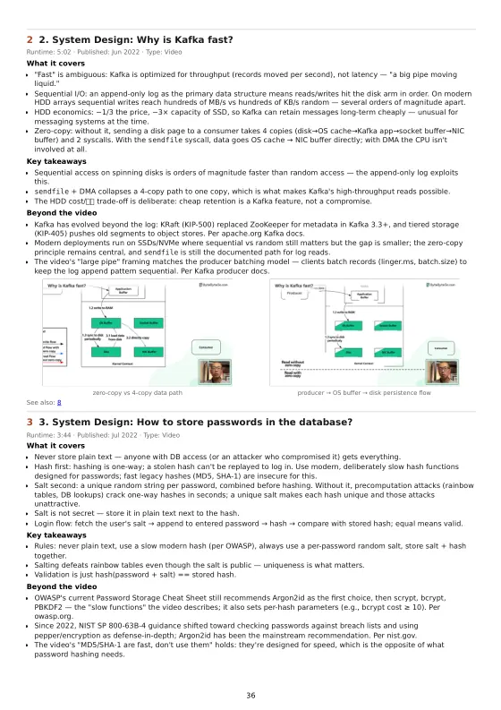Page 36 of ByteByteGo — The Complete Channel Summary: Entry 2 — Why is Kafka fast?