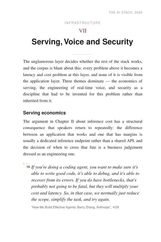 Page 49 of The AI Stack 2026: Ch. VII — Serving, Voice and Security